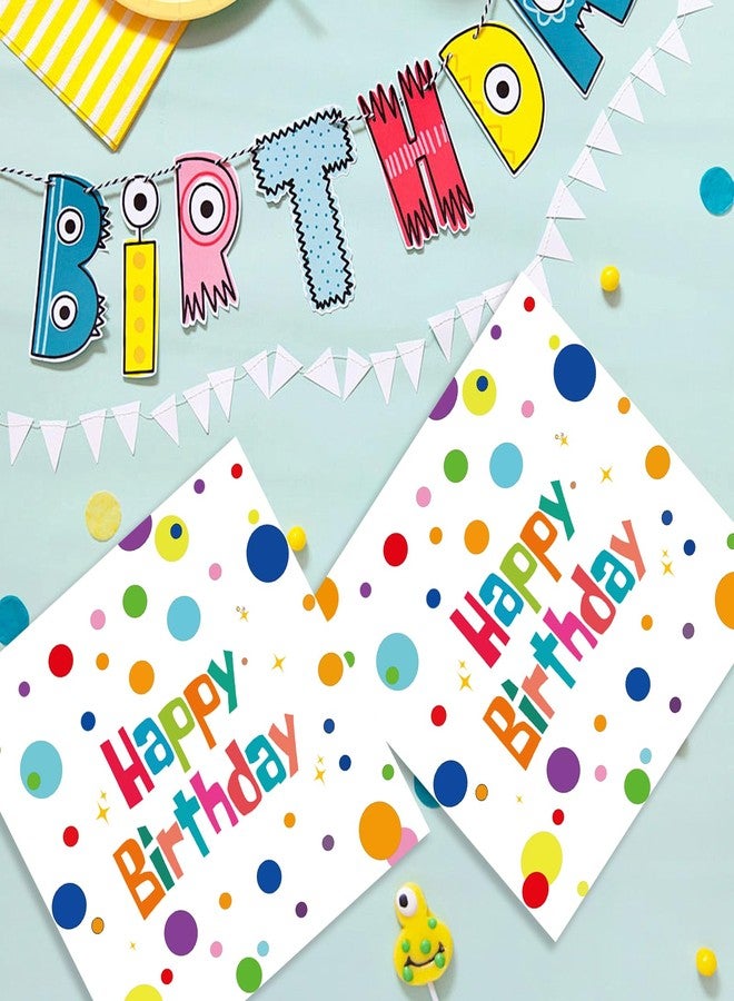 HFBOBP 50PCS Happy Birthday Paper Napkins, Colourful Dots Luncheon Napkins Cocktail Napkins Disposable Tableware Party Decorations Supplies for Kids Birthday, Baby Shower 13 x 13 Inches - Image 2
